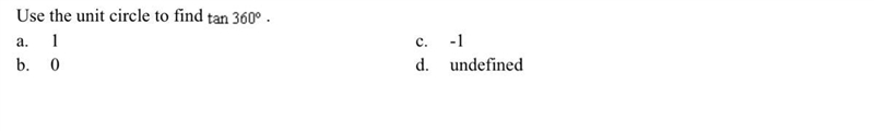 Use the unit circle to find tan 360°-example-1