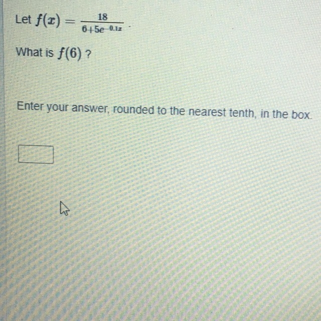 What is f(6)? Enter your answer rounded to the nearest tenth in the box.-example-1