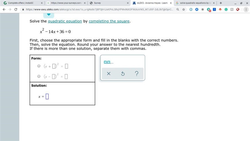 Solve the quadratic equation by completing the square. QUESTION ATTCHED BELOW!!!!!!!!!!PLEASES-example-1