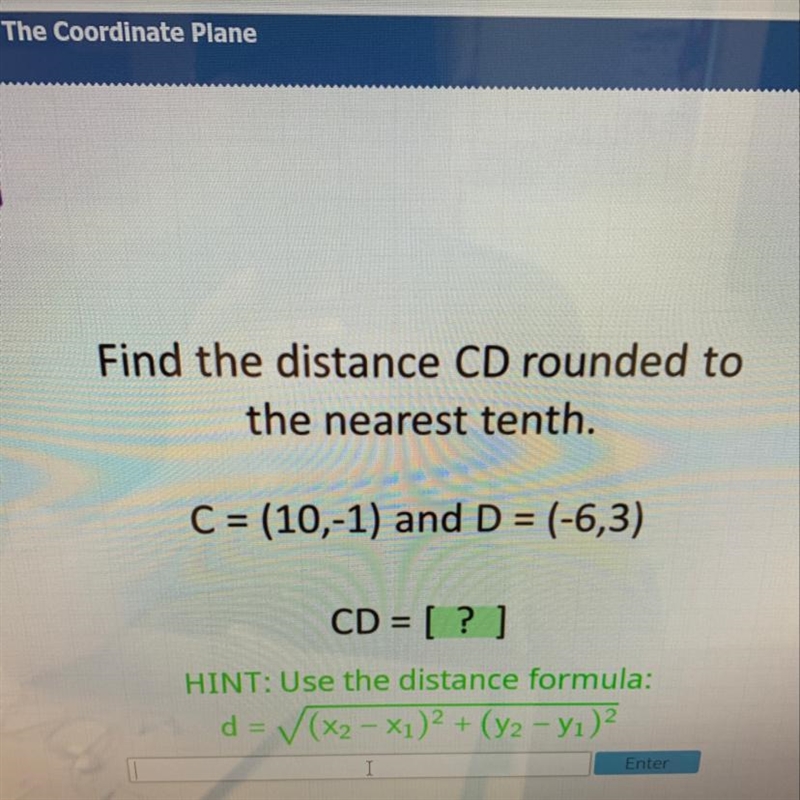 Find the distance CD rounded to the nearest tenth-example-1