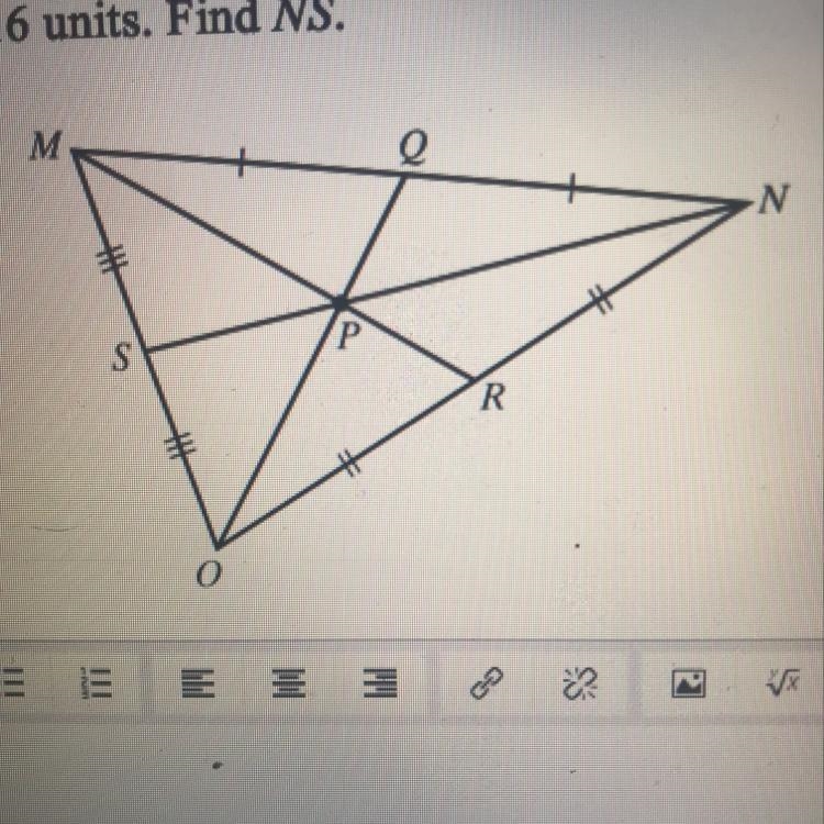 In the diagram NP= 16 units find NS.-example-1