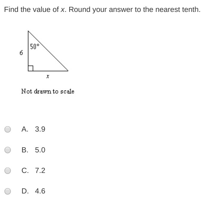 Find the value of x. Round your answer to the nearest tenth.-example-1