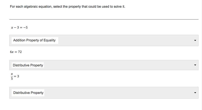 I need help with this question, it asks for what property each equation is, the answers-example-1