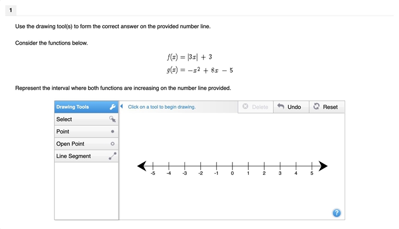 Use the drawing tool(s) to form the correct answer on the provided number line. Consider-example-1