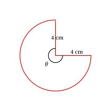 A conical cup is made from a circular piece of paper with radius 4 cm by cutting out-example-1