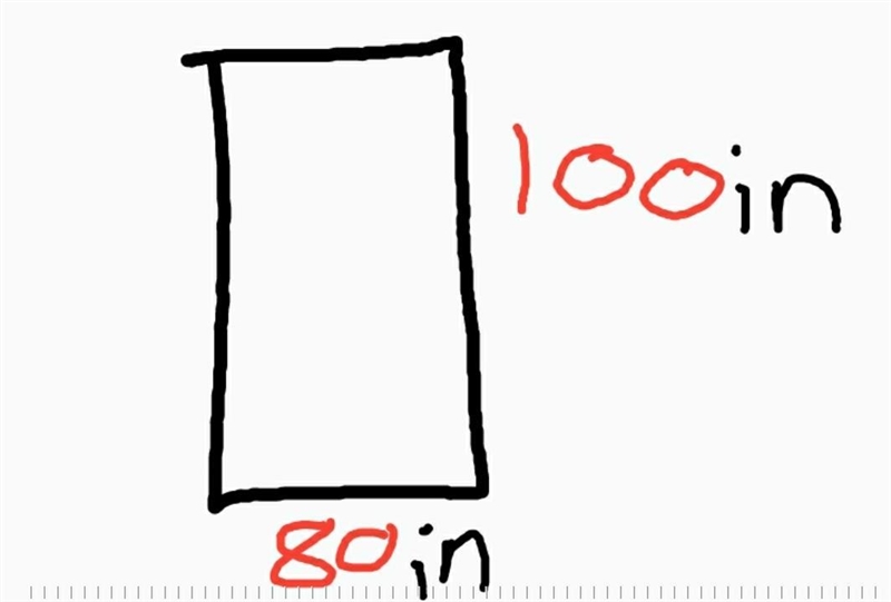 Drawing of a kitchen is shown below A rectangle is shown. The length of the rectangle-example-1