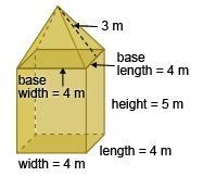 Find the surface of this composite solid. A. 152 m^2 B. 120 m^2 C. 136 m^2 D. 104 m-example-1