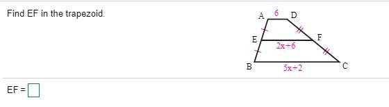What do i do to find EF in the trapezoid? I can't seem to figure it out.-example-1