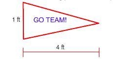 The school is selling pennants. Each pennant is cut in the shape of a triangle 4 feet-example-1