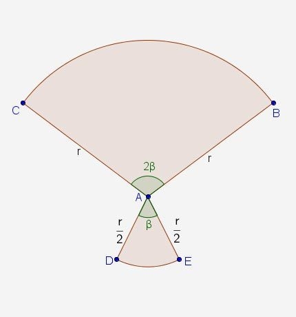 What is the ratio of the length of DE to the length of BC ? A. 1/4 B. 1/3 C. 2/5 D-example-1