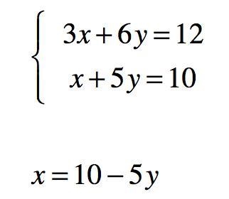 Johanna has to solve the system of equations using substitution. She isolates x in-example-1