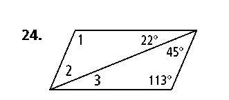 Find the measures of the numbered angles for the parallelogram below. HELP PLEASE-example-1