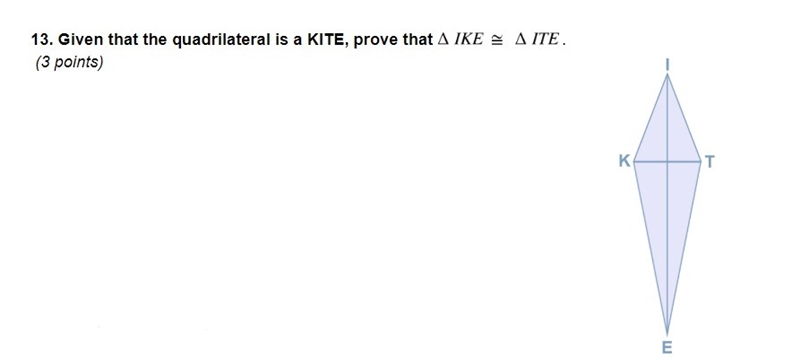 Given that the quadrilateral is a KITE, prove that.-example-1