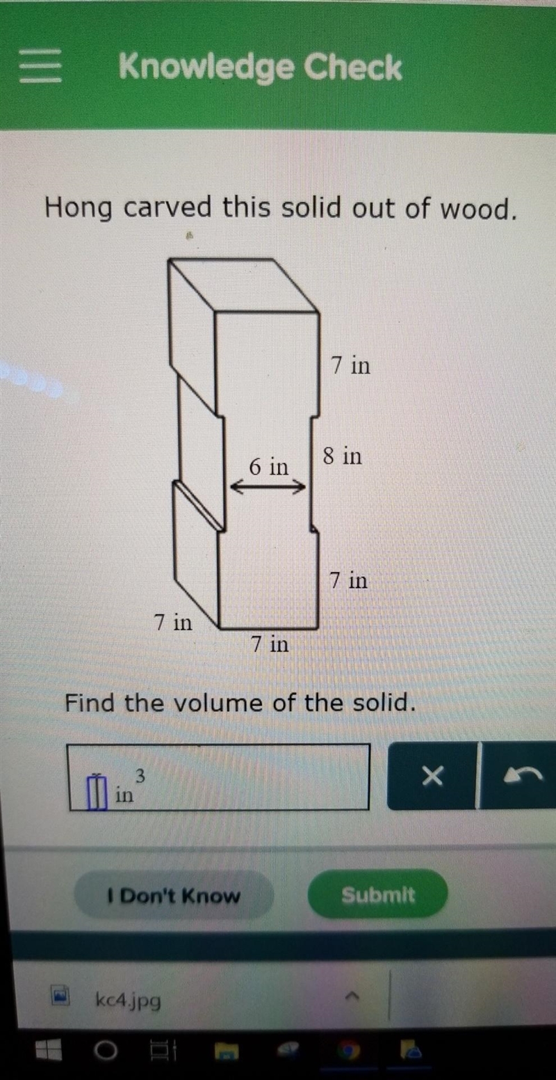 Please help ! Find the volume of this solid.-example-1