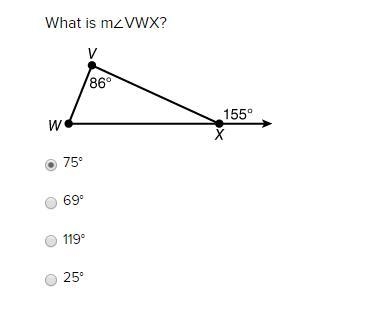 What is m∠VWX? 75° 69° 119° 25°-example-1