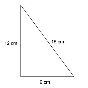 What is the area of this triangle? A=b x h ÷ 2 54 cm² 90 cm² 108 m² 216 m²-example-1