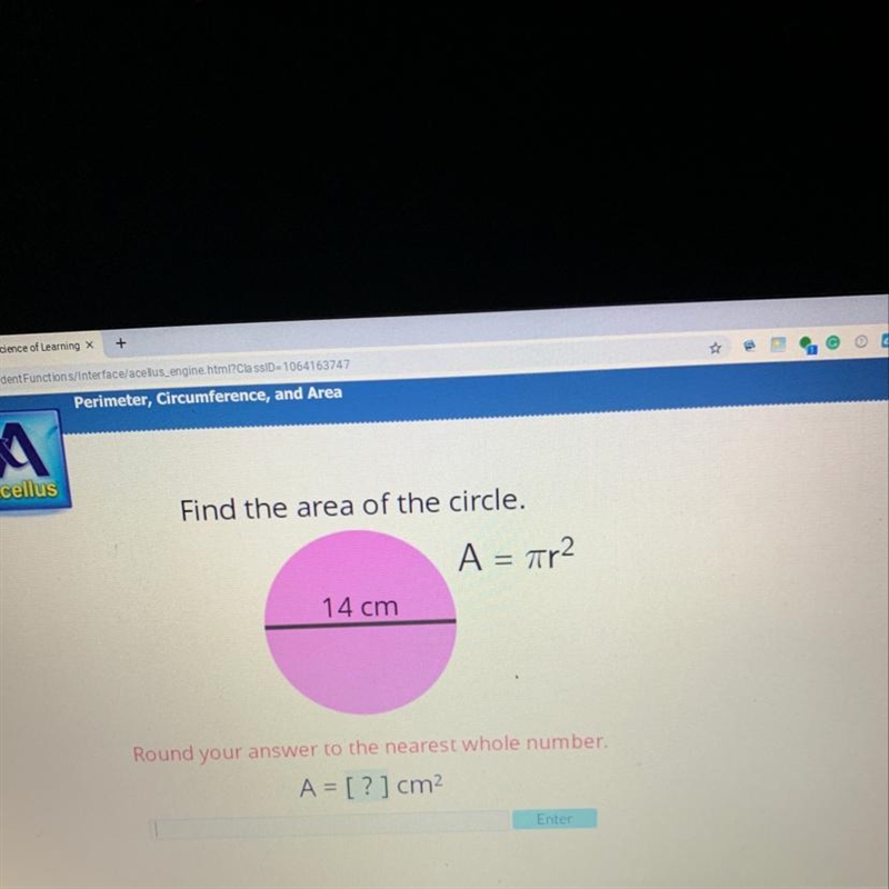 Find the area of the circle-example-1