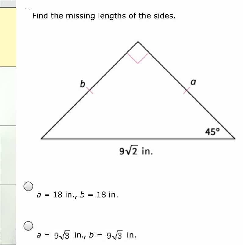 7. Find the missing lengths of the sides.-example-1