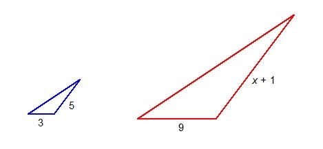 The smaller triangle was dilated to form the larger triangle. What is the value of-example-1