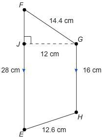 What is the area of the trapezoid? 633.6 554.4 162 264-example-1