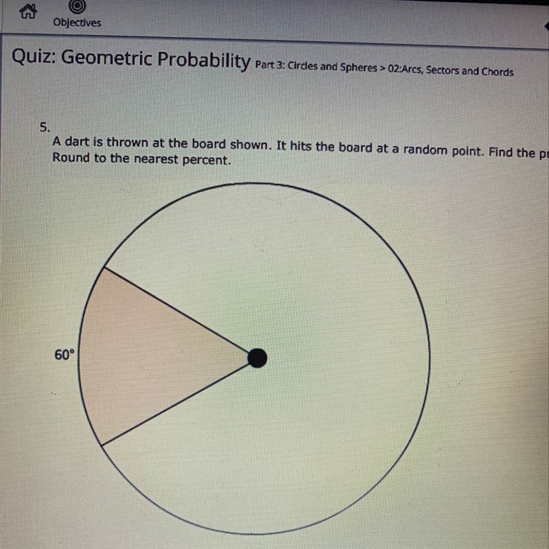 A dart is thrown at The board shown. it hits the board at a random point. find the-example-1