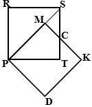 Given: PRST is a square PMKD is a square PR = a, PD = a Find the area of PMCT.-example-1