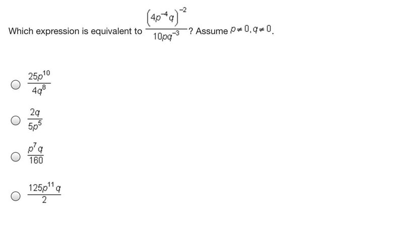 Which expression is equivalent to the equation above-example-1