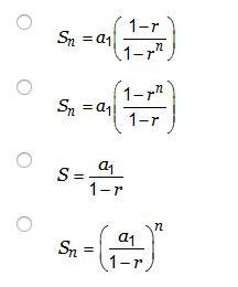 Which formula can be used to sum the first n terms of a geometric sequence?-example-1