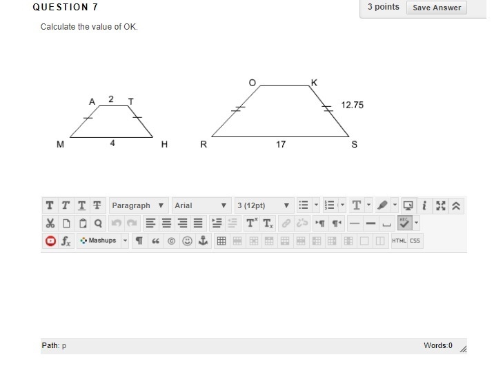 Calculate the value of OK.-example-1