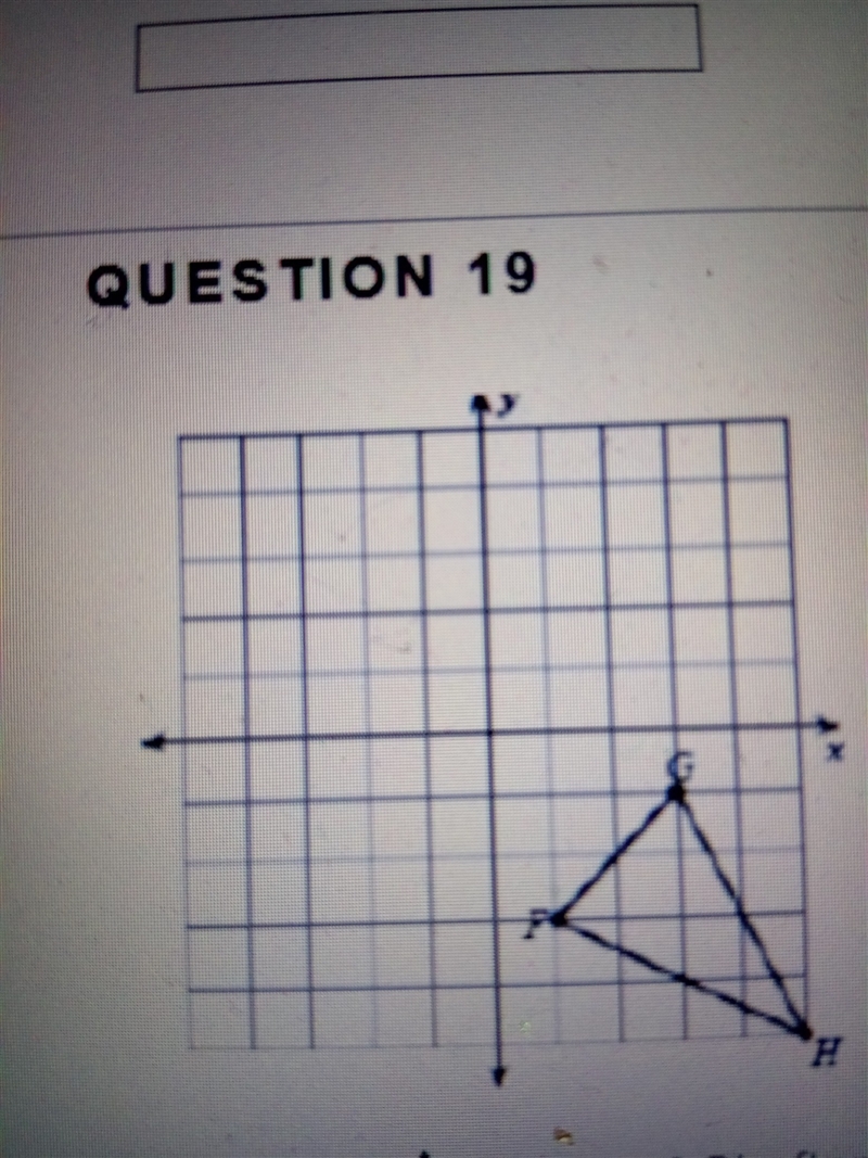 Find the coordinate of G' after a 90° counterclockwise rotation of the triangle about-example-1