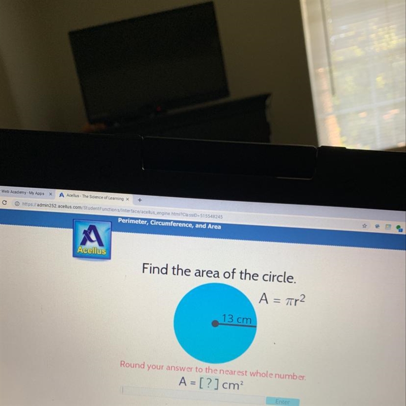 Find the Area of the circle-example-1