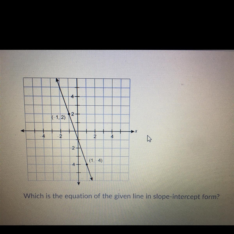 A. Y = -3x - 1 B. Y = -1/3x - 1 C. Y = 3x + 1 D. Y = 3x - 1-example-1