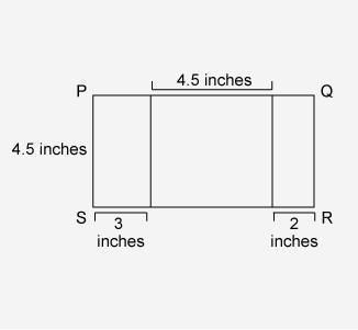 What is the area of rectangle PQRS? A. 20.25 square inches B. 21.375 square inches-example-1