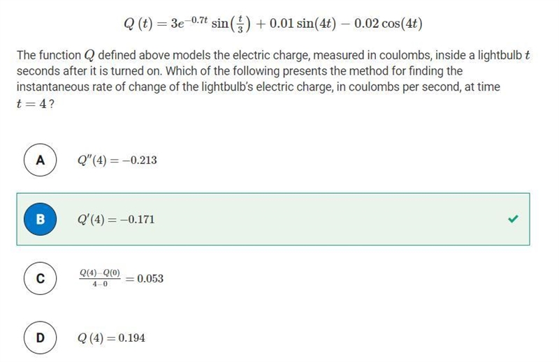 How do you do this question on the calculator? I tried to find the derivative at x-example-1