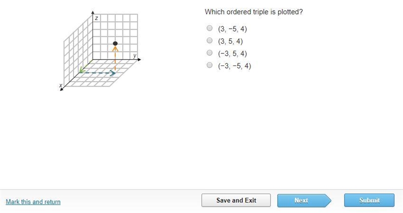 Which ordered triple is plotted?-example-1