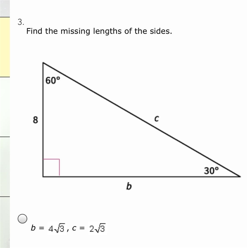 Find the missing lengths of the sides.-example-1