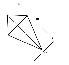 Fine the area of the kite. A. 90 sq. units B. 9 sq. units C. 180 sq. units D. 45 sq-example-1