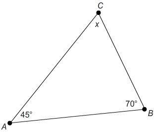 What is the value of x? x = 45° x = 65° x = 70° x = 115°-example-1