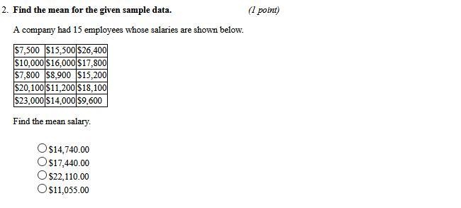 A company had 15 employees whose salaries are shown below.-example-1