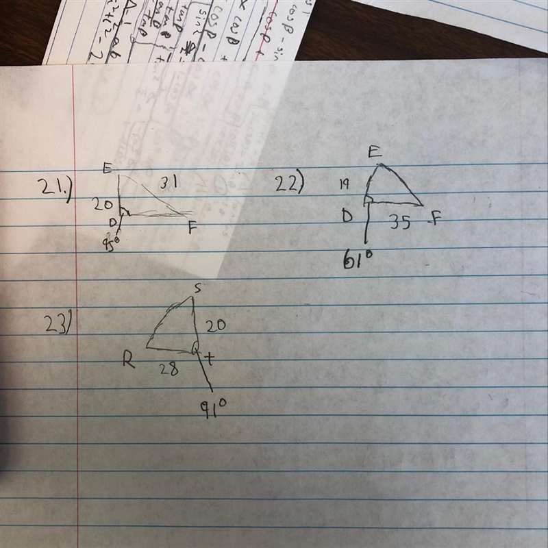 Trig help Solve these triangles Any or all please-example-1