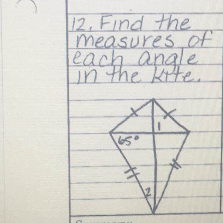 I really need help on finding the measures of each angle in the kite. Please show-example-1