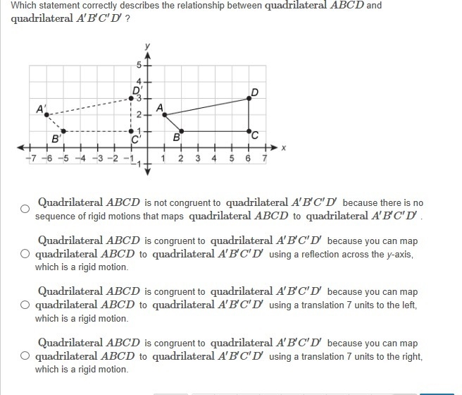 Need Help ASAP Which Statement correctly describes the relationship between quadrilateral-example-1