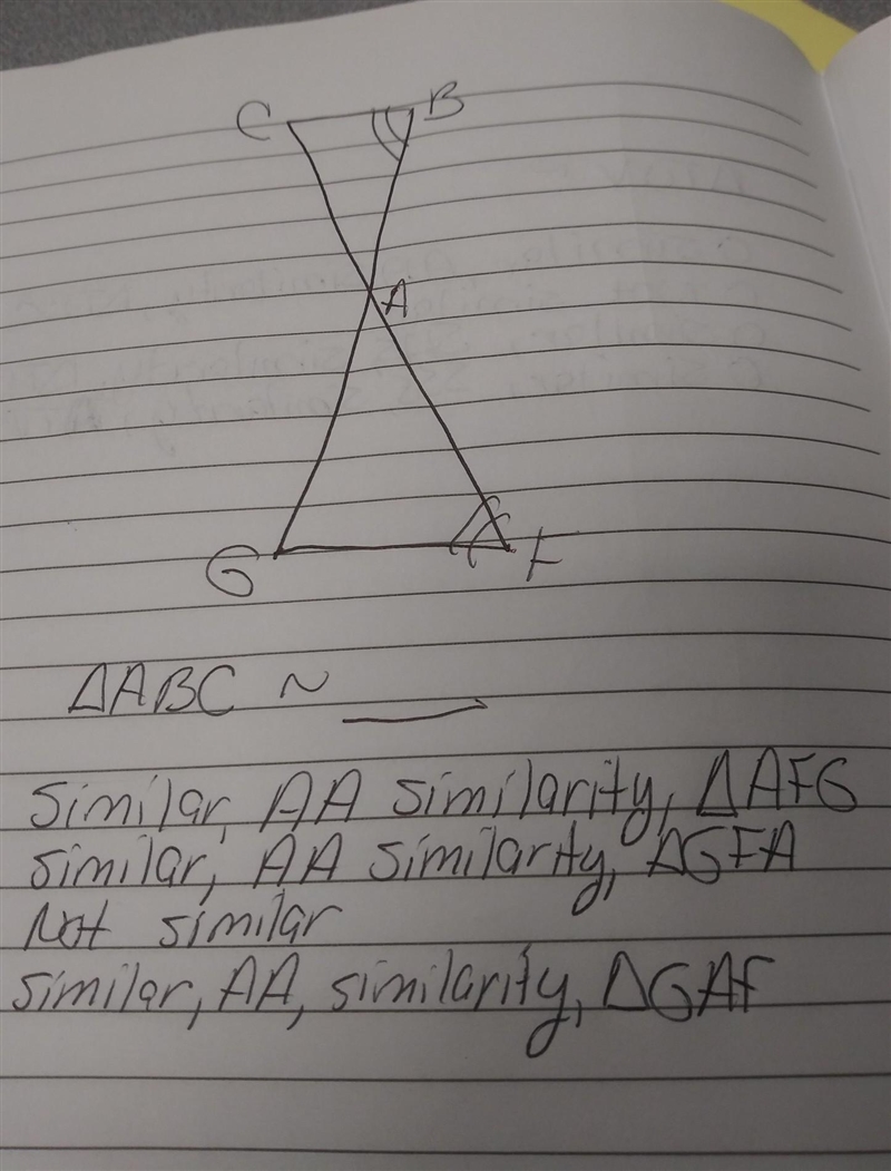 state of the triangles in each pair of similar. If so, State how you know they are-example-1