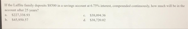 If the Laffite family deposits $8500 in savings account at 6.75% interest, compounded-example-1