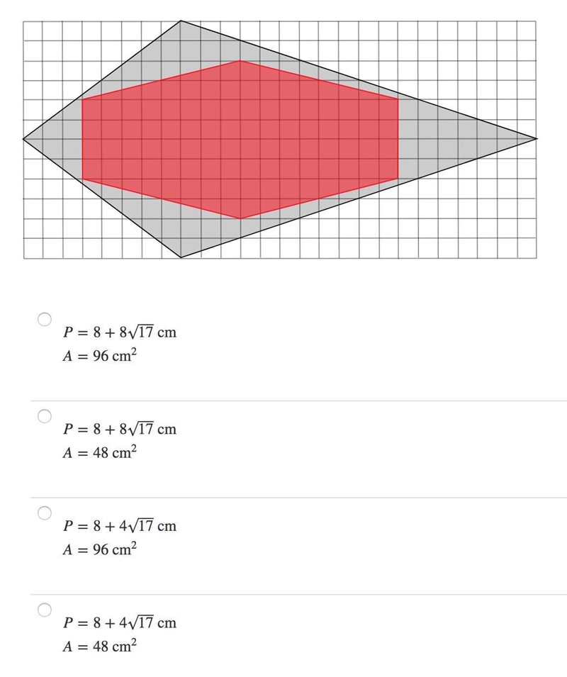 A kite is designed on a rectangular grid with squares that measure 1cm by 1 cm. A-example-1