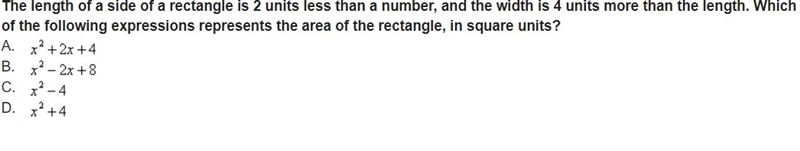 The length of a side of a rectangle is 2 units less than a number, and the width is-example-1