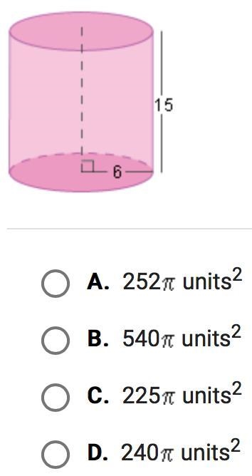 Which of the following is the surface area of the right cylinder below?-example-1