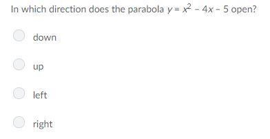 In which direction does the parabola open?-example-1