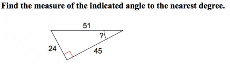 Find the measure of the indicated angle to the nearest degree.-example-1