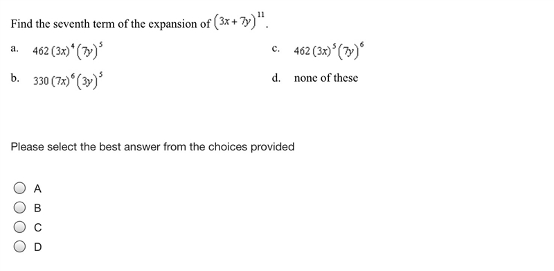 Find the seventh term of the expansion of-example-1